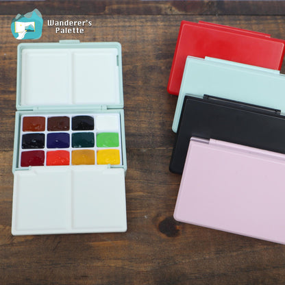 Watercolor Travel Palette | 12/24 Colors | 0.5ml/1ml Pan | Hand-Filled with Professional Holbein Watercolors
