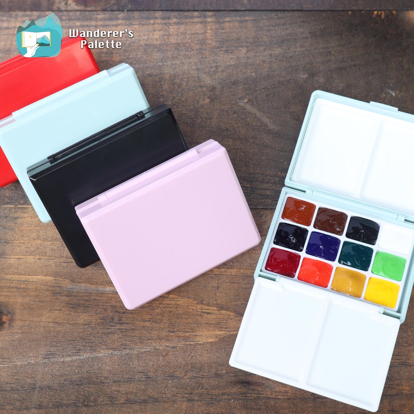 Watercolor Travel Palette | 12/24 Colors | 0.5ml/1ml Pan | Hand-Filled with Professional Holbein Watercolors