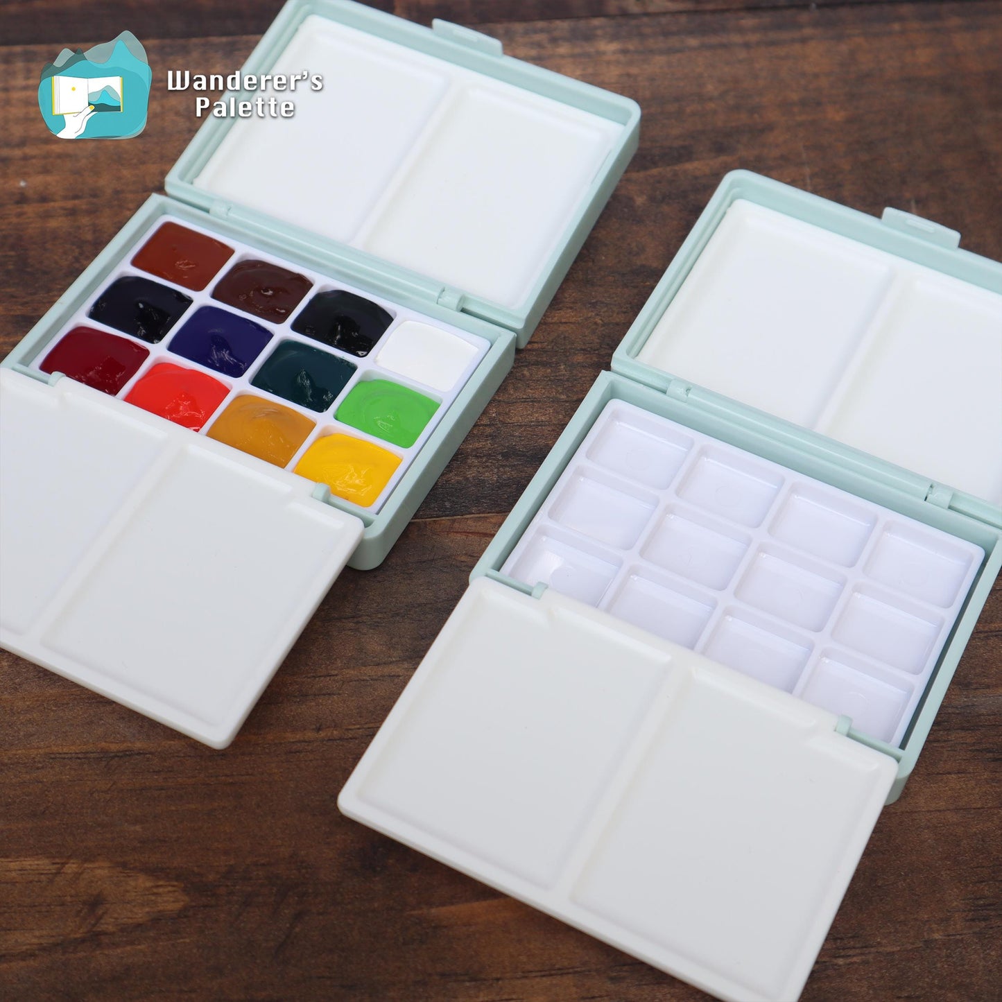 Watercolor Travel Palette | 12/24 Colors | 0.5ml/1ml Pan | Hand-Filled with Professional Holbein Watercolors