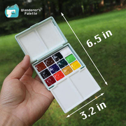 Watercolor Travel Palette | 12/24 Colors | 0.5ml/1ml Pan | Hand-Filled with Professional Holbein Watercolors