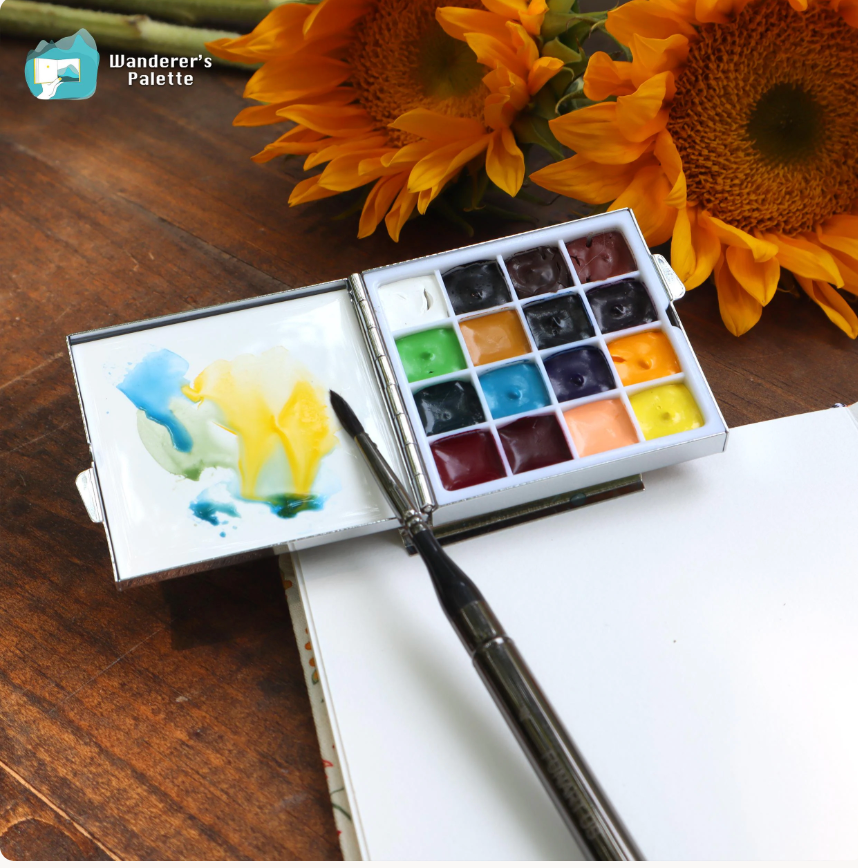 Gift for Artist ｜Lavender Watercolor Travel Art Set | Plein Air Painting Set |
