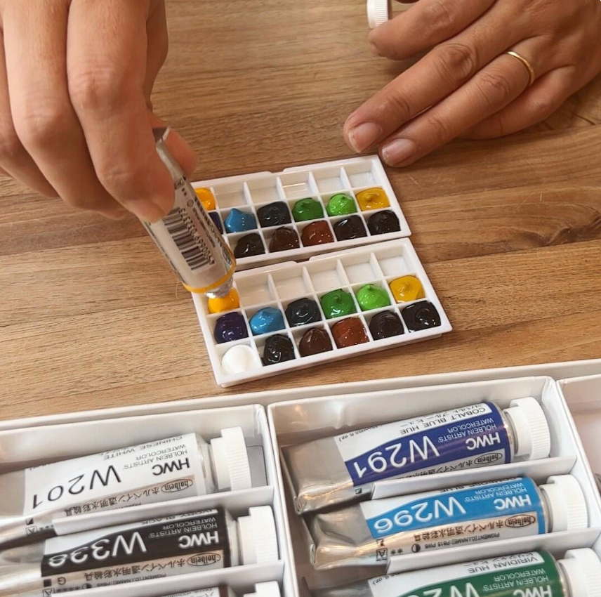 Gift for Artist ｜Lavender Watercolor Travel Art Set | Plein Air Painting Set |