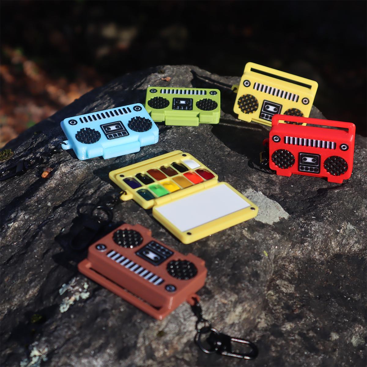 Mini Watercolor Palette | Retro Boombox Design, Travel Paint Set
