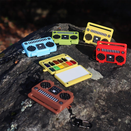 Mini Watercolor Palette | Retro Boombox Design, Travel Paint Set