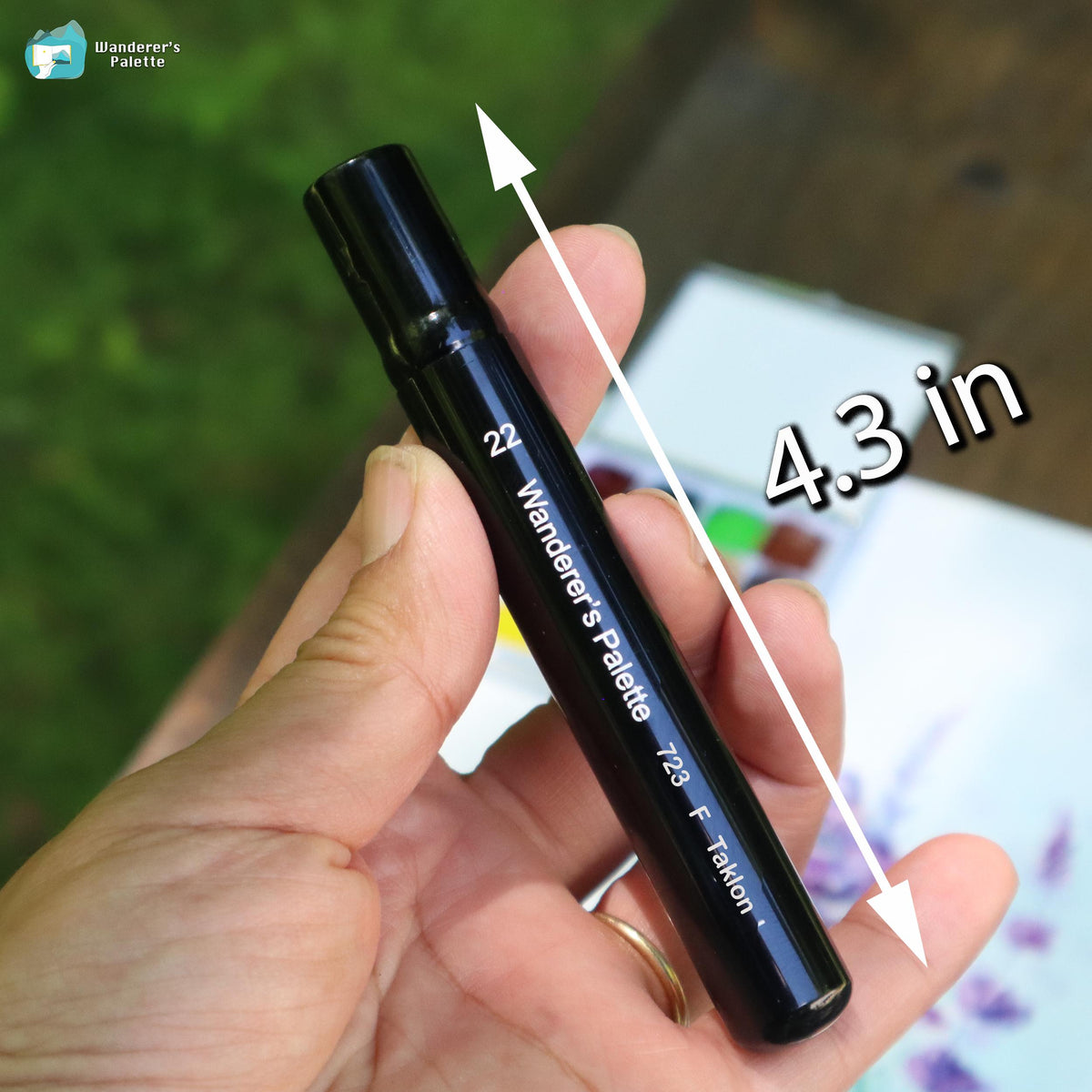 Collapsible Travel Paintbrush, Taklon Synthetic Brush, Round & Flat, Pocket Size Retractable Watercolor Brush