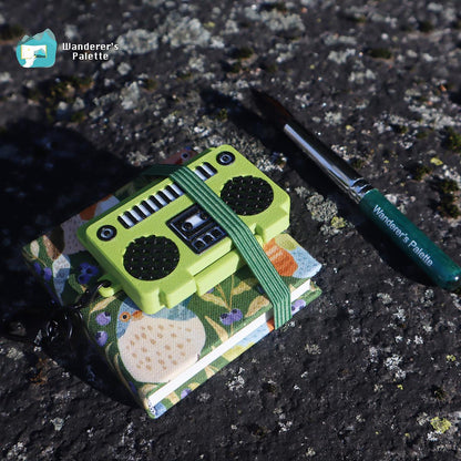 Mini Watercolor Palette | Retro Boombox Design, Travel Paint Set