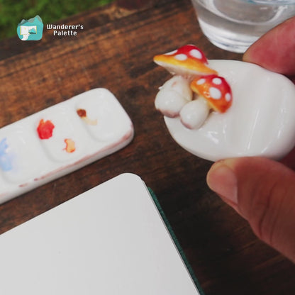 Handmade Ceramic Mushroom Watercolor Accessories | Artist Gift | Woodland Pottery