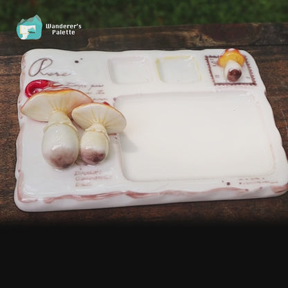 Handmade Ceramic Mushroom Watercolor Accessories | Artist Gift | Woodland Pottery