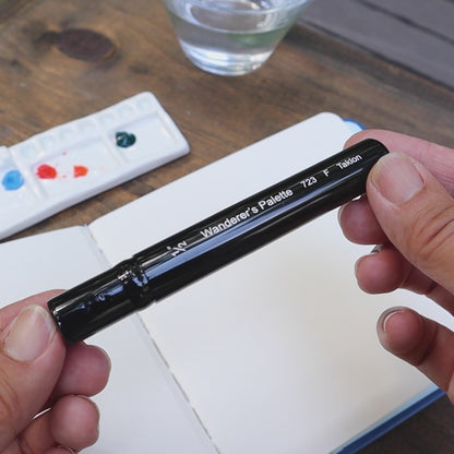 Collapsible Travel Paintbrush, Taklon Synthetic Brush, Round & Flat, Pocket Size Retractable Watercolor Brush