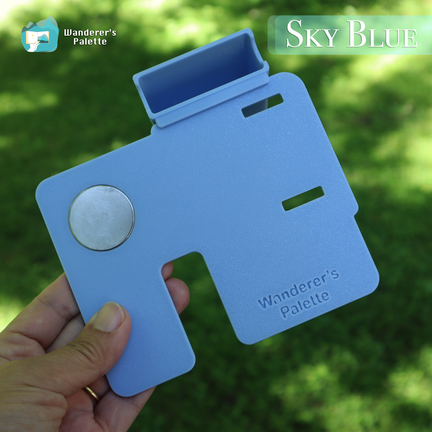Small - Magnetic Palette Adapter for Watercolor | Plein Air Painting Board with Water Bucket & Sponge Slot