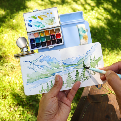 Small - Magnetic Palette Adapter for Watercolor | Plein Air Painting Board with Water Bucket & Sponge Slot